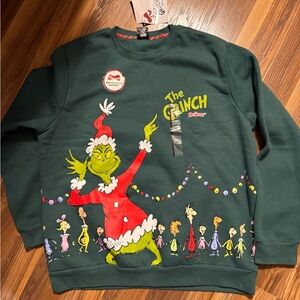 Dr. Seuss The Grinch double sided green Sweatshirt